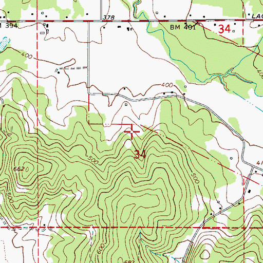 Topographic Map of Johnson Lake, OR