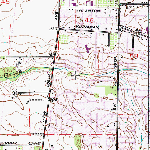 Topographic Map of Witzig Reservoir, OR