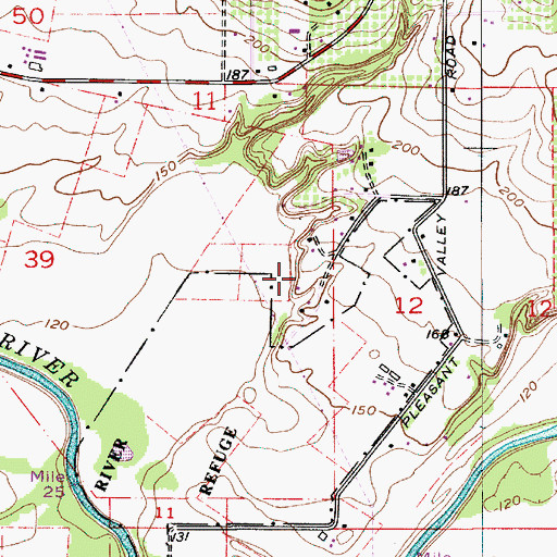 Topographic Map of Pleasant Valley, OR