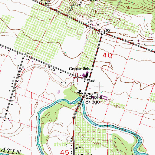 Topographic Map of Groner Elementary School, OR
