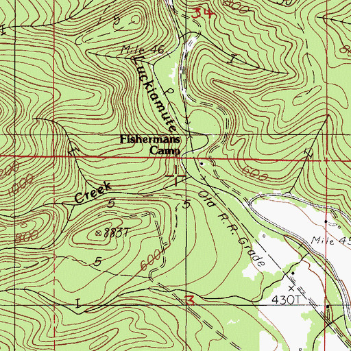 Topographic Map of Slide Creek, OR