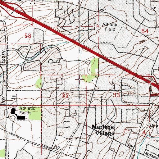 Topographic Map of Pioneer Park, OR