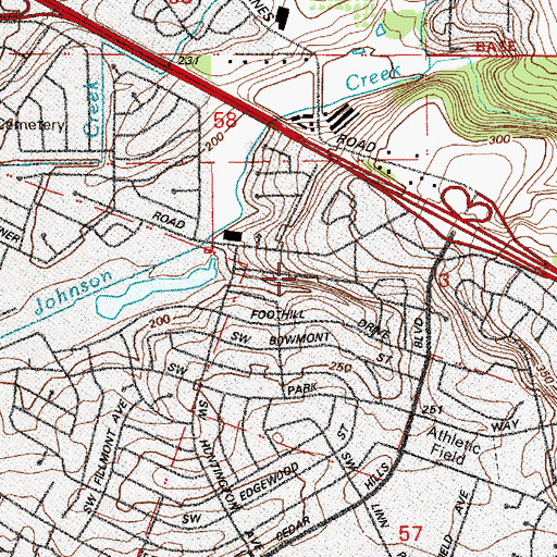 Topographic Map of Foothills Park, OR