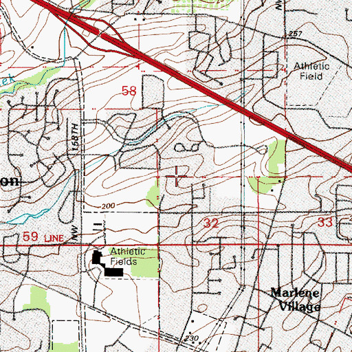 Topographic Map of Meadowhurst, OR