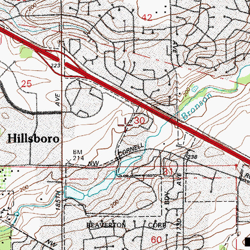 Topographic Map of Parcourse Park (historical), OR