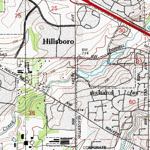Topographic Map of Tanasbrook Reservoirs, OR
