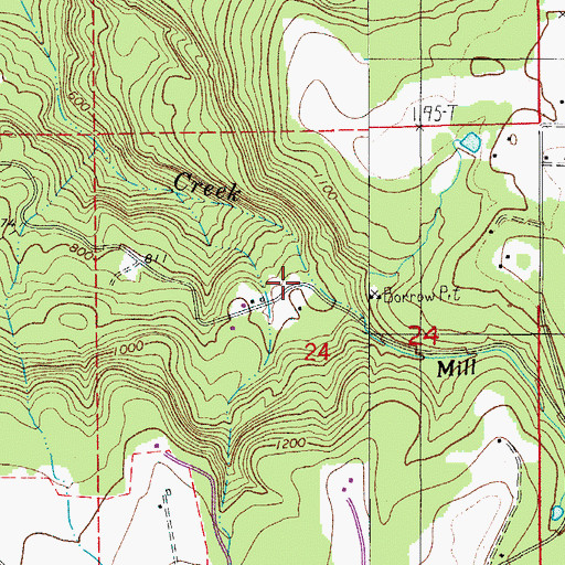 Topographic Map of Ballins Mill (historical), OR