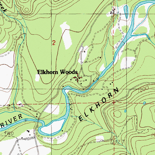 Topographic Map of Elkhorn Woods, OR