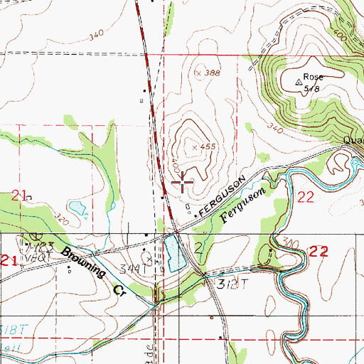 Topographic Map of Ferguson Cemetery, OR