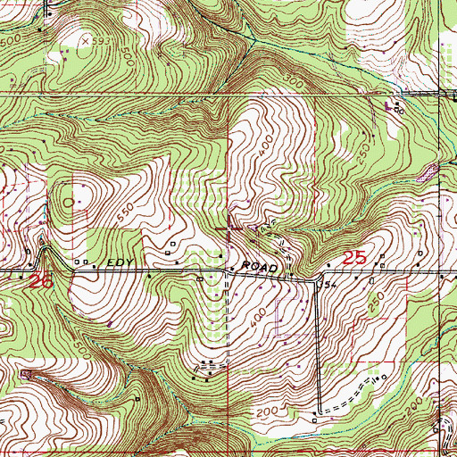 Topographic Map of Shady Dell Reservoir, OR