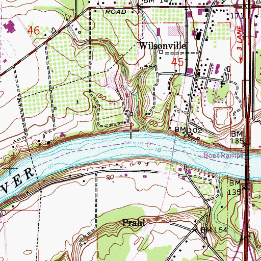 Topographic Map of Coffee Lake Creek, OR