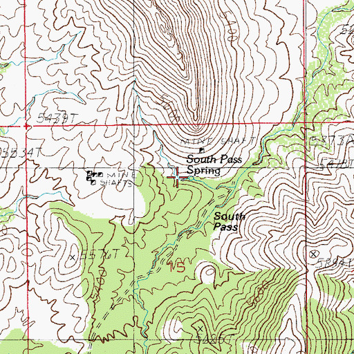 Topographic Map of South Pass Spring, AZ