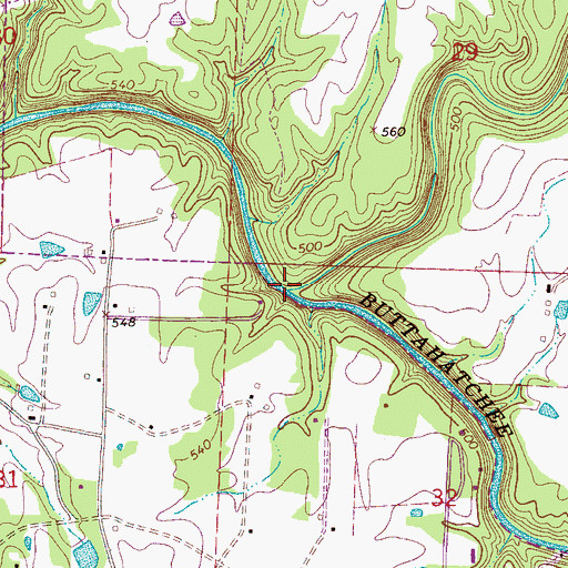 Topographic Map of Clifty Creek, AL