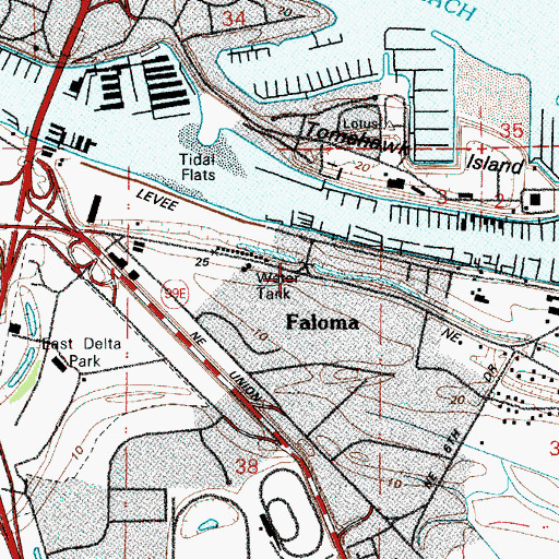 Topographic Map of Faloma, OR