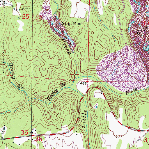 Topographic Map of Clifty Creek, AL