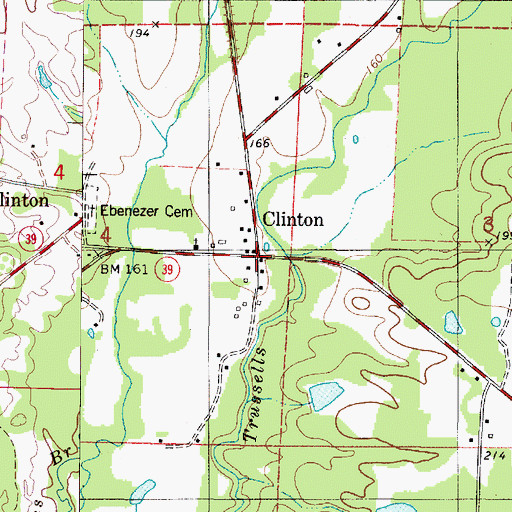 Topographic Map of Clinton, AL