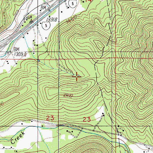 Topographic Map of Big Spring, OR