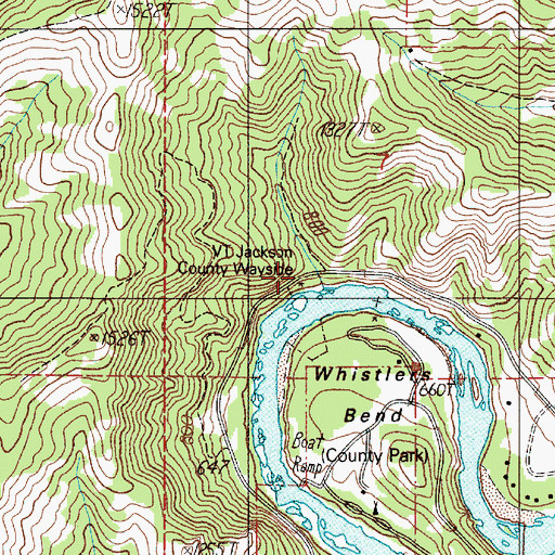 Topographic Map of V T Jackson County Wayside, OR