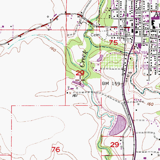 Topographic Map of Anderson Reservoir, OR