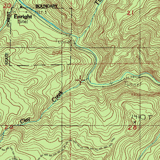 Topographic Map of Clay Creek, OR