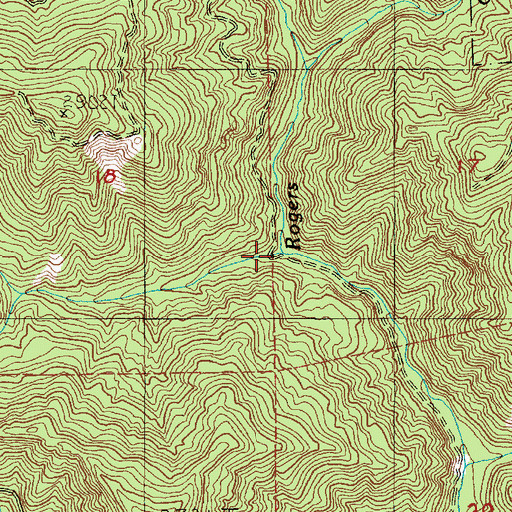 Topographic Map of Rogers Creek, OR