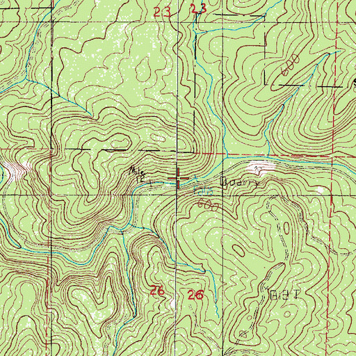 Topographic Map of North Fork Falls, OR