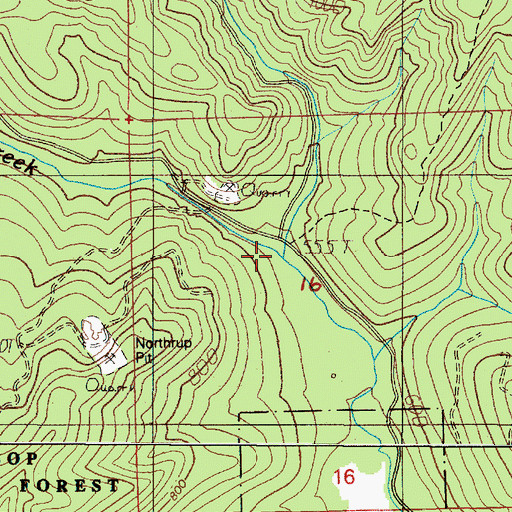 Topographic Map of Cow Creek, OR