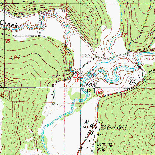 Topographic Map of Fishhawk Creek, OR