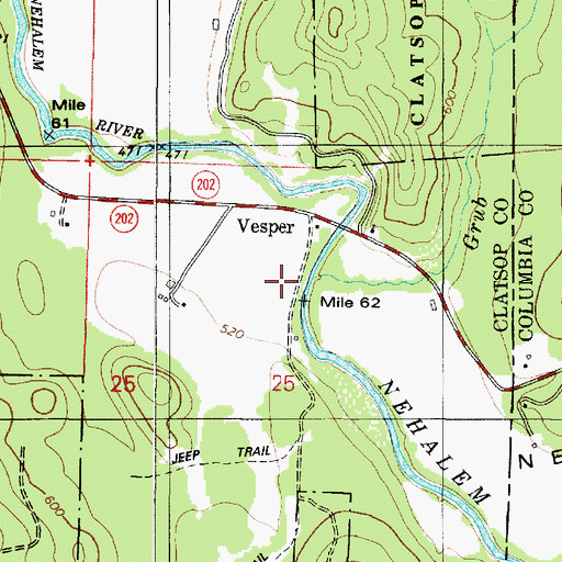 Topographic Map of Grub Creek, OR