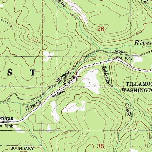 Topographic Map of Douty (historical), OR