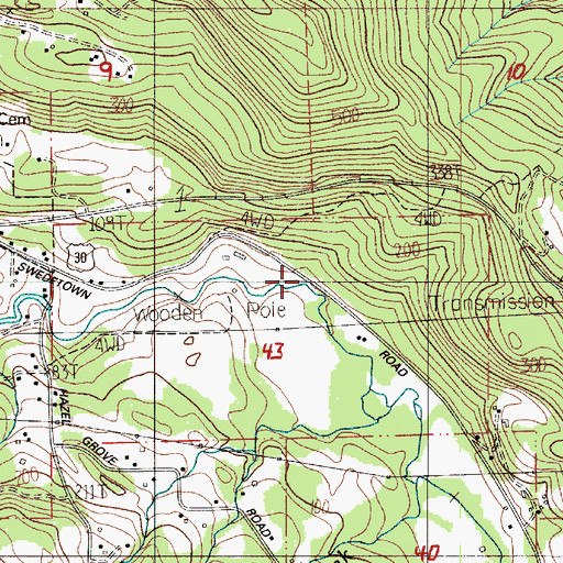 Topographic Map of Martin Creek, OR