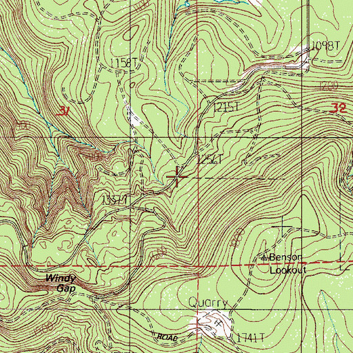 Topographic Map of Big Spring, OR