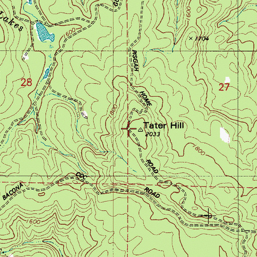Topographic Map of Pisgah Lookout, OR