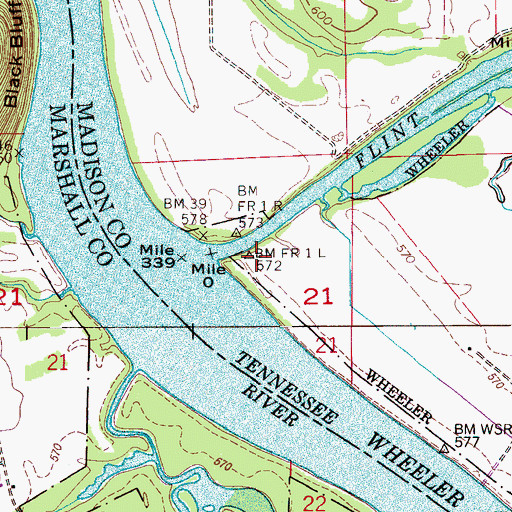 Topographic Map of Cloud Cove, AL