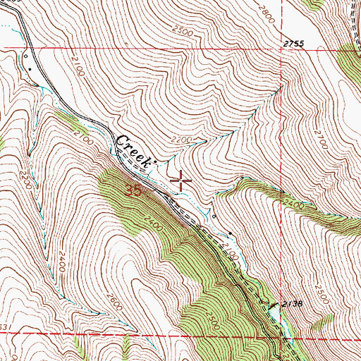 Topographic Map of Green Spring, OR