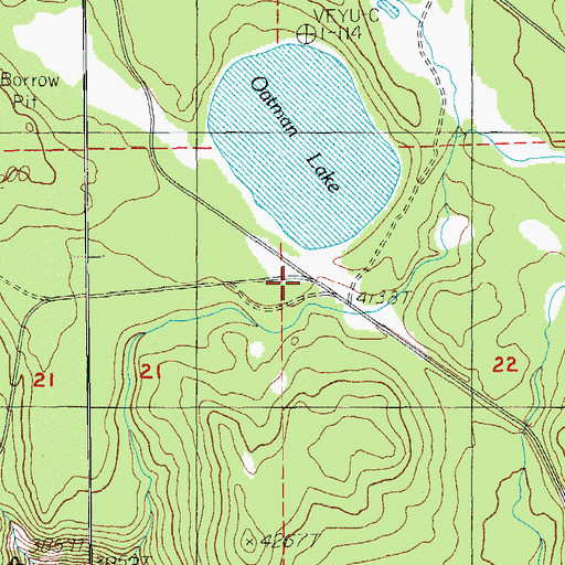 Topographic Map of Oatman Junction, OR
