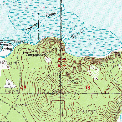 Topographic Map of Bud Spring, OR