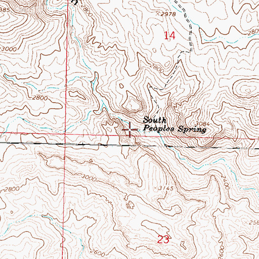 Topographic Map of South Peoples Spring, AZ