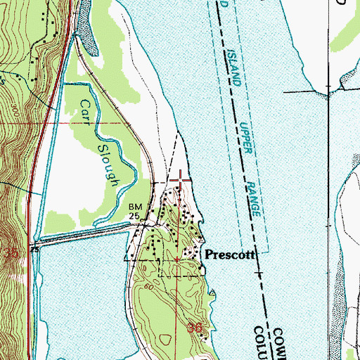 Topographic Map of Prescott Bar, OR