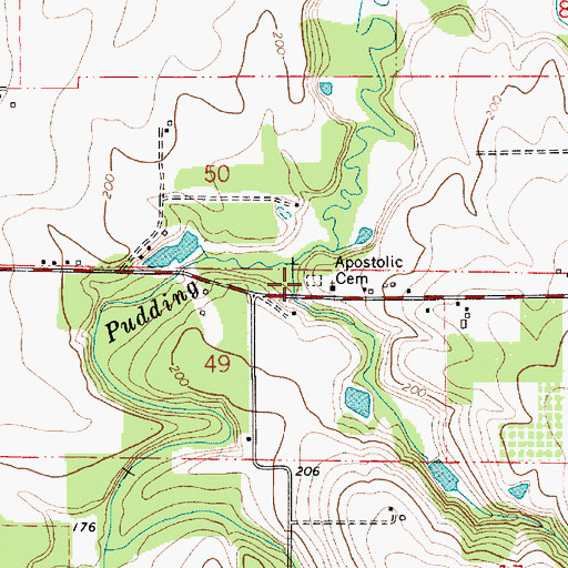 Topographic Map of Apostolic Cemetery, OR