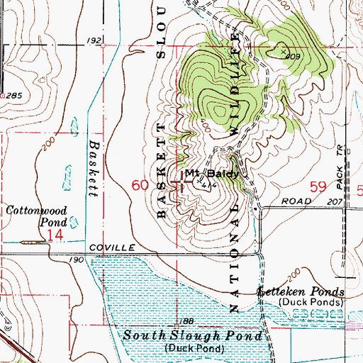 Topographic Map of Mount Baldy, OR