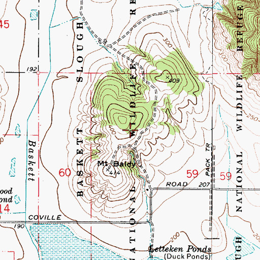 Topographic Map of Baskett Slough National Wildlife Refuge, OR