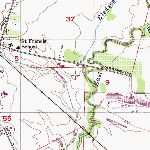 Topographic Map of Bledsoe Creek, OR