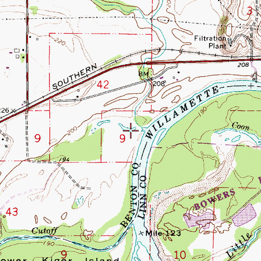 Topographic Map of Bowers Slough, OR