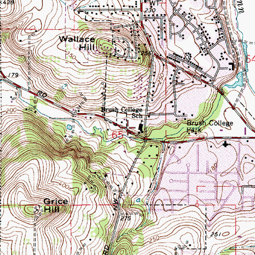 Topographic Map of Brush College Elementary School, OR