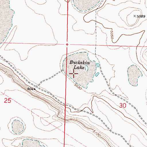 Topographic Map of Buckskin Lake, OR