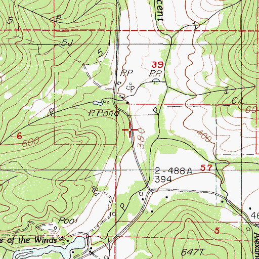 Topographic Map of Burgett Creek, OR