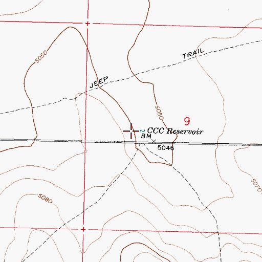 Topographic Map of CCC Reservoir, OR