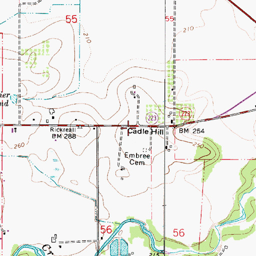 Topographic Map of Cadle Hill, OR