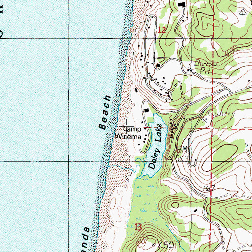Topographic Map of Camp Winema, OR